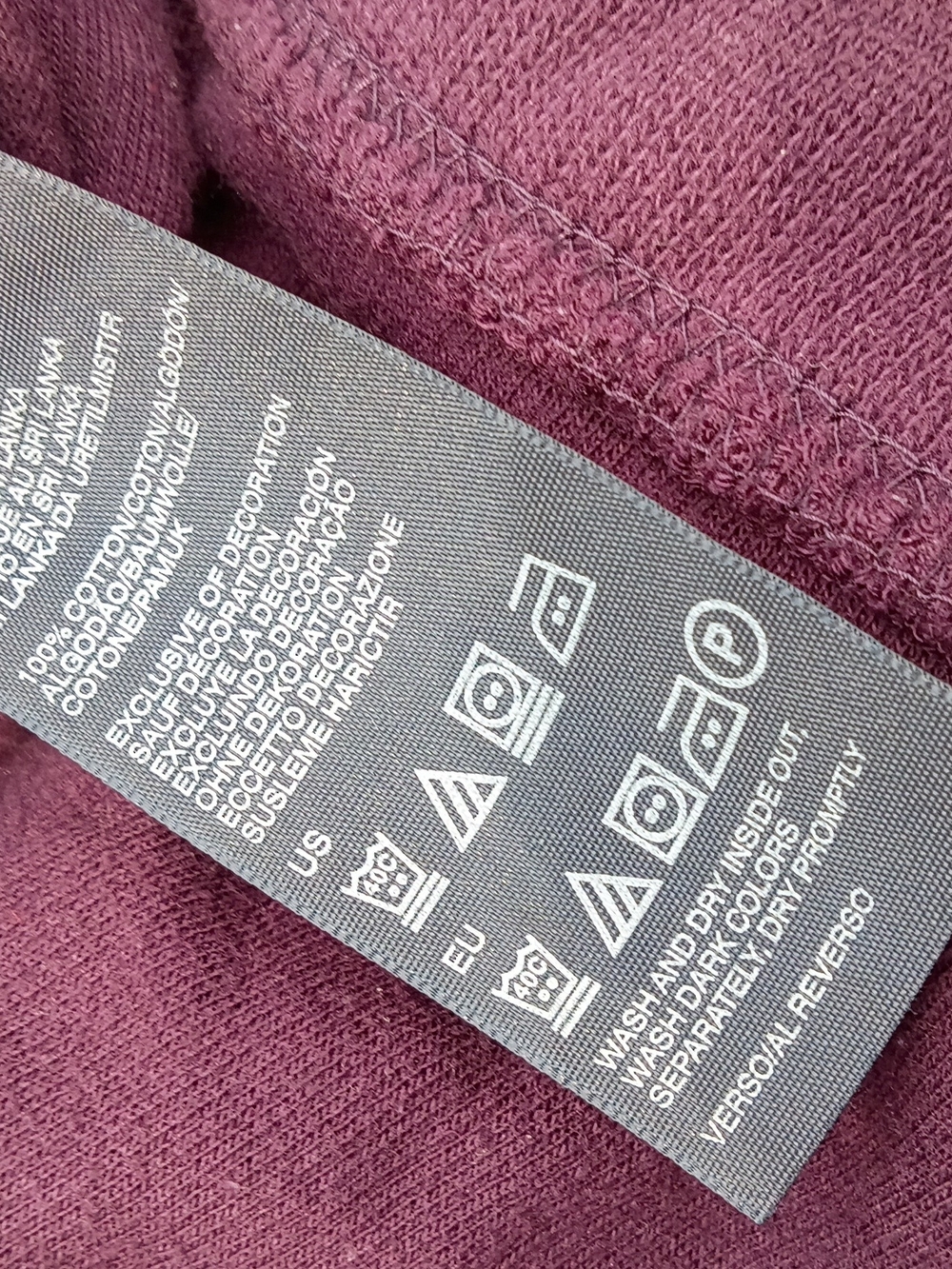 Tommy Hilfiger Burgundy Quarter Zip Mock Neck Sweatshirt Preppy Classic Large - Picture 12 of 14
